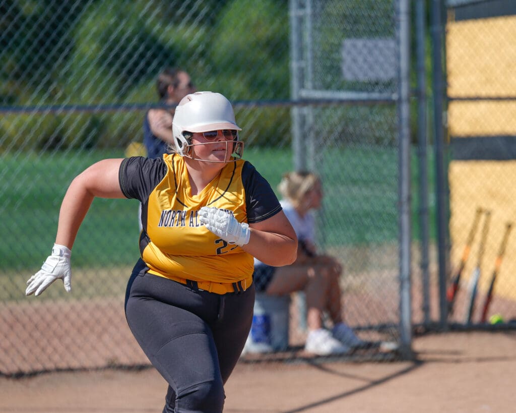North Allegheny slow pitch softball in action against Shaler on Saturday, Sept. 20, 2025, at Marshall Middle School in Wexford.
