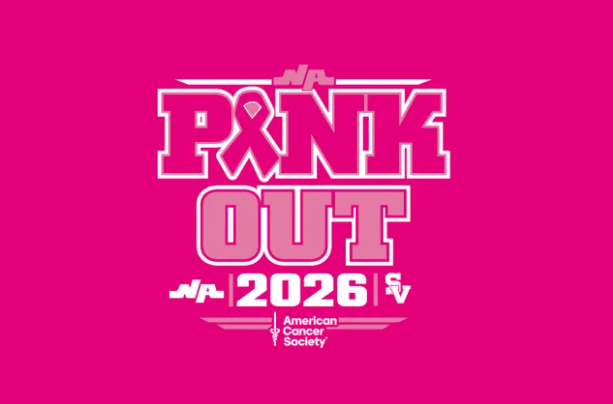 Pink Out 2026 logo for American Cancer Society, promoting breast cancer awareness and community support.